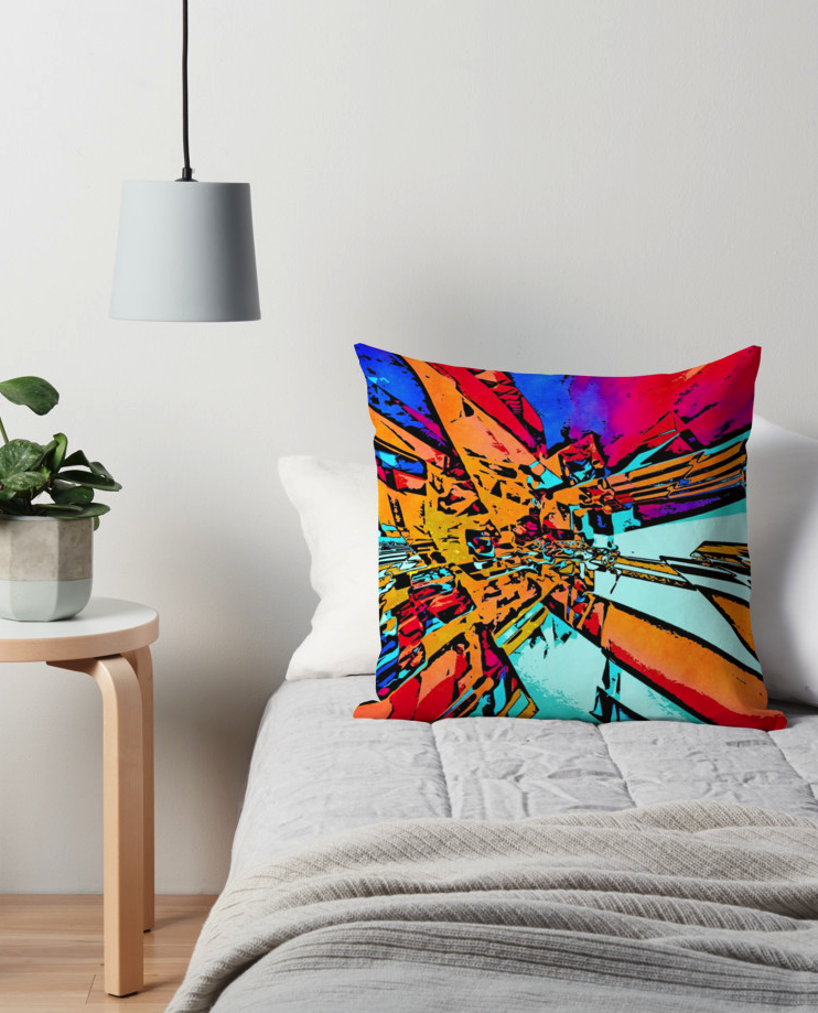 Pop Art Graphic Throw Pillow