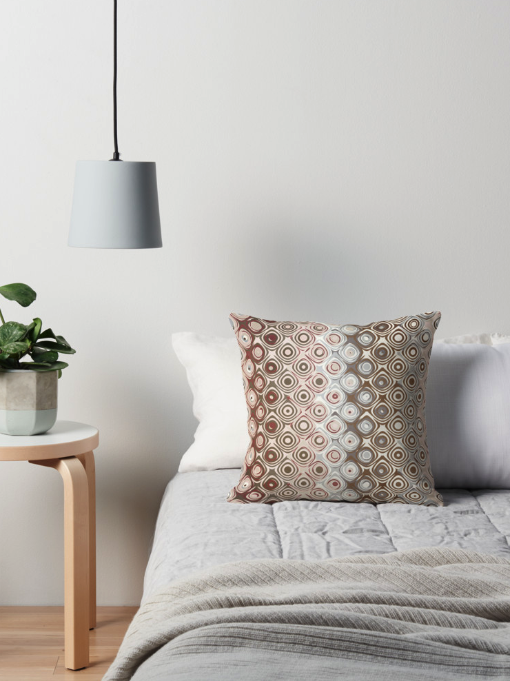 Brown And Beige Pattern Throw Pillow