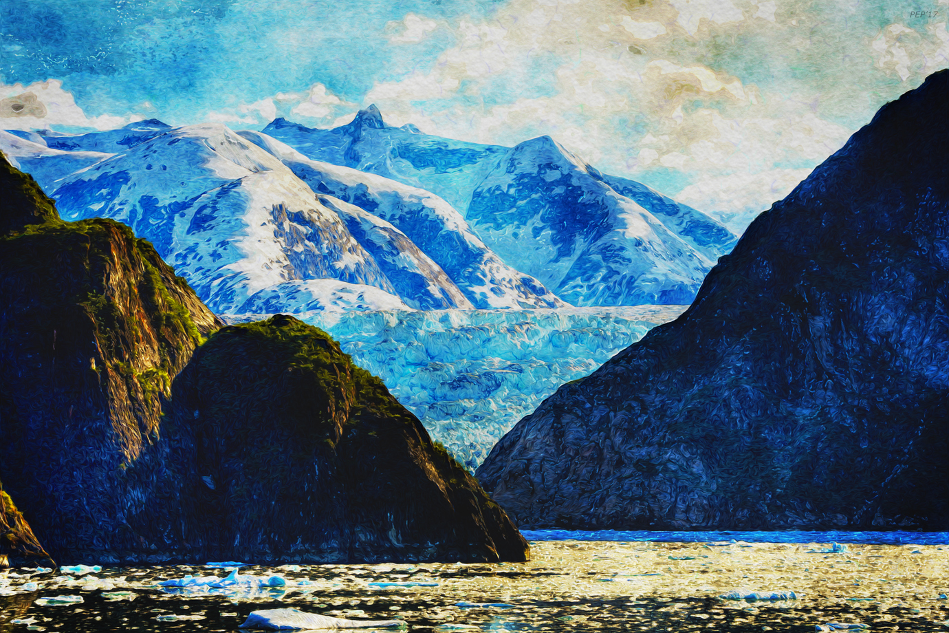 Glacier In The Mountains