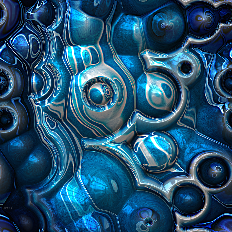 Macro 3D Blue Reflections