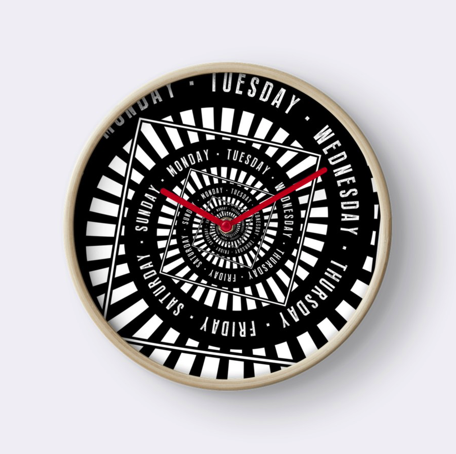 Days of The Week Wall Clock