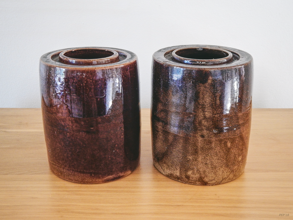 Glazed Brown Pottery Still Life