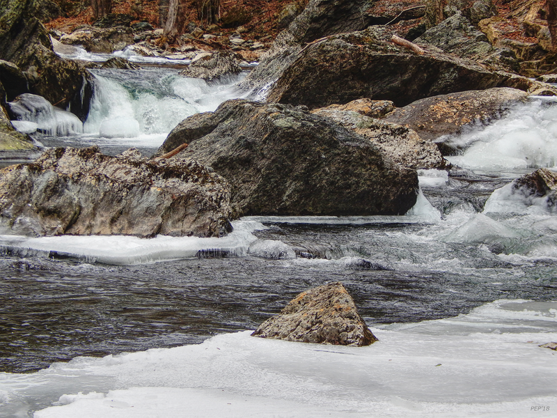 Mountain River In Winter