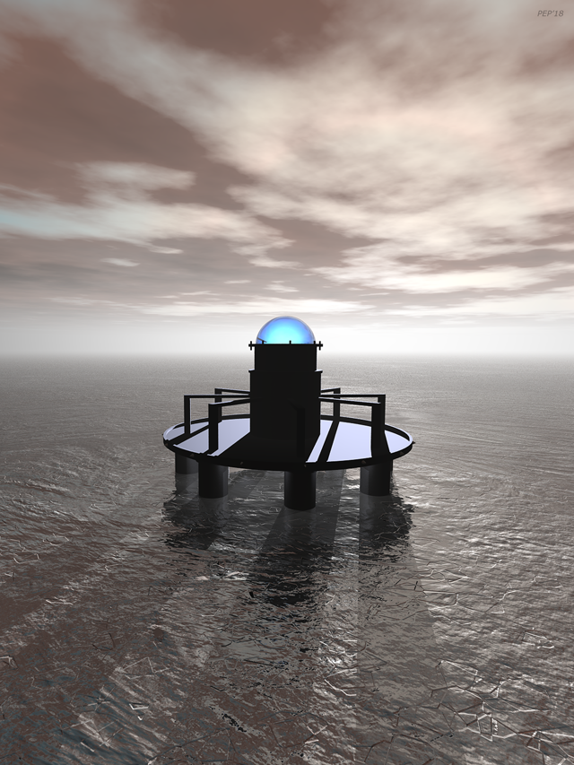 Futuristic Structure In Ice At Dawn