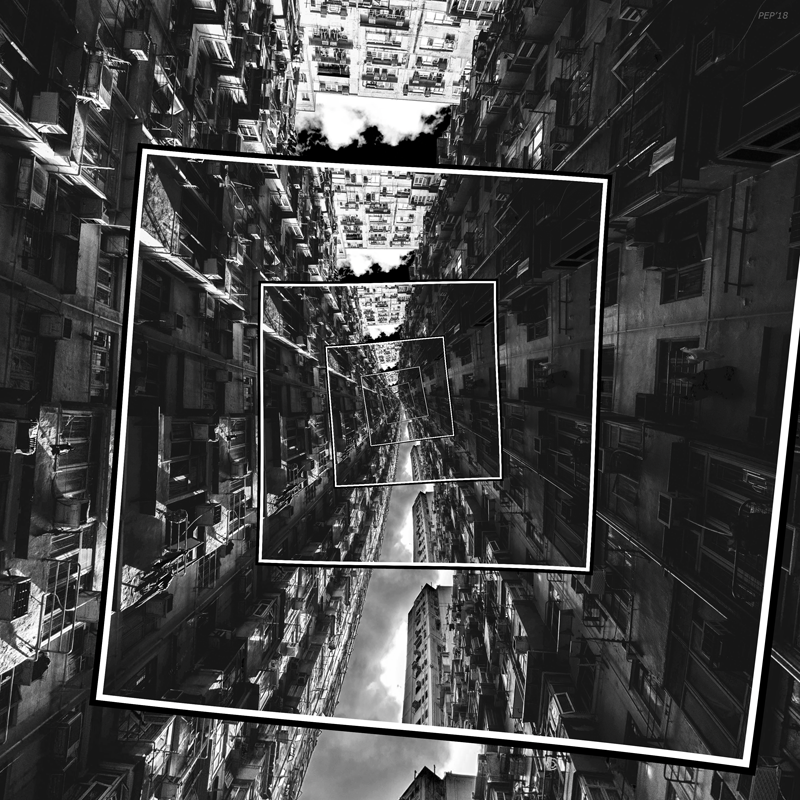 Black And White Spinning City