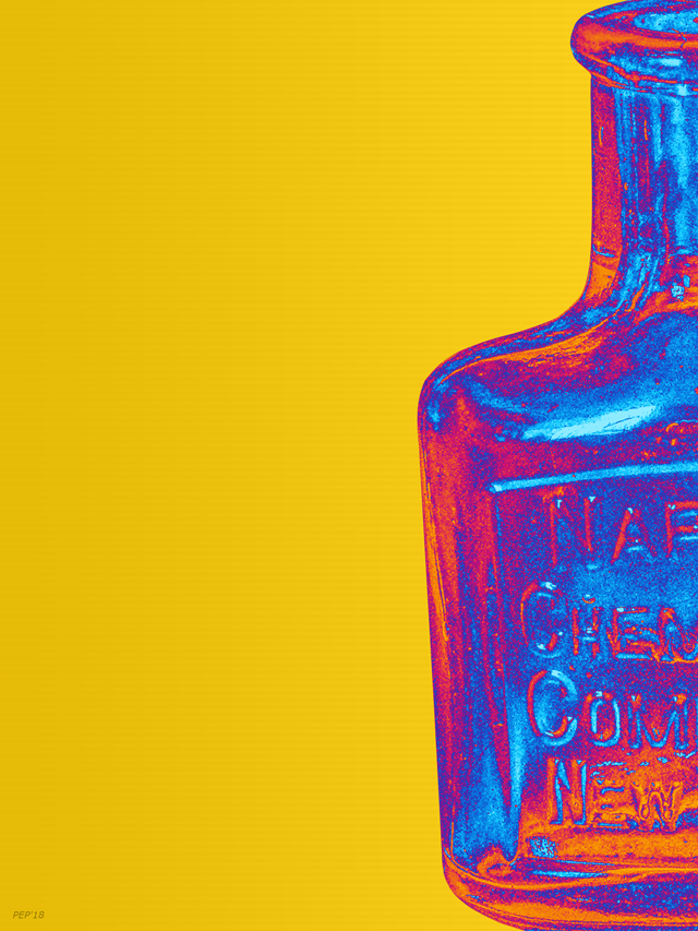 Vintage Glass Bottle Pop Art
