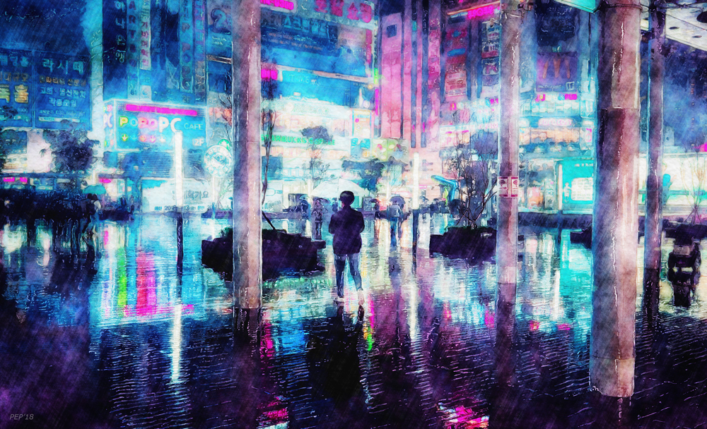Rainy Night In South Korea