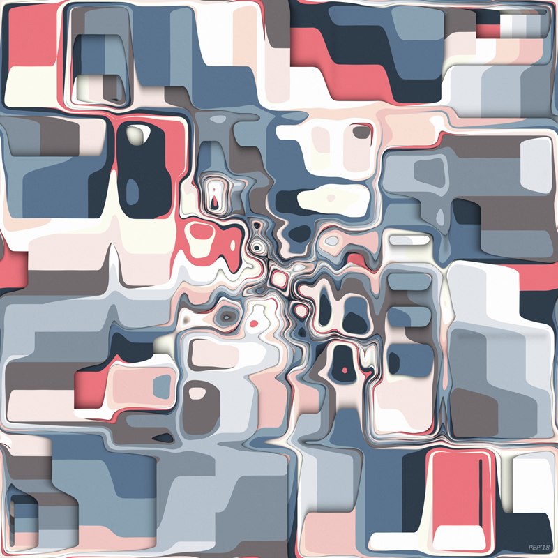 Pastel Layers of Abstract Shapes