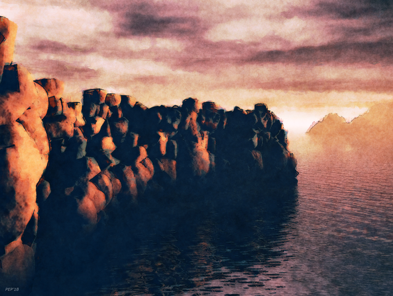 Stone Wall At Sea