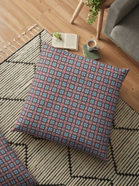 Checkered Pattern Floor Pillow