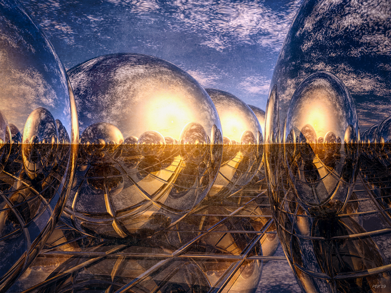 Surreal Metallic Spheres