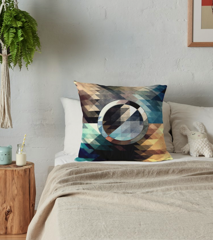 Textural Geometric Throw Pillow