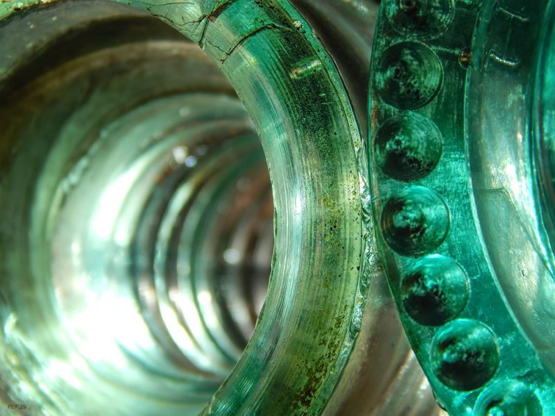 Vintage Green Glass Insulators