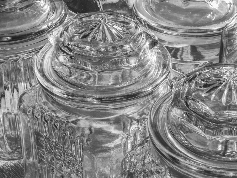 Black And White Glass Jars