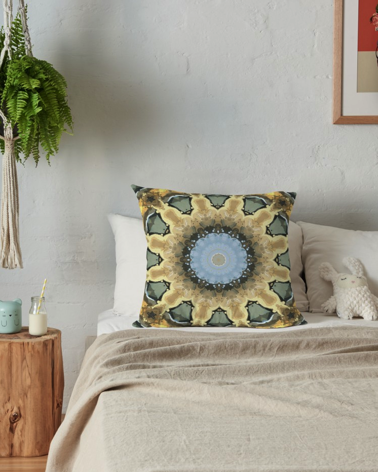 Golden Earth Tones Throw Pillow