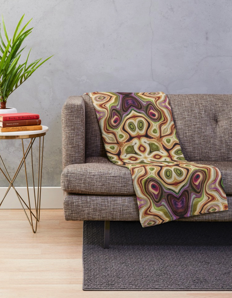 Abstract Earth Tones Throw Blanket