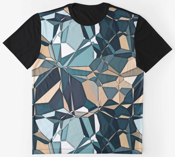 Turquoise And Tan Graphic T-shirt