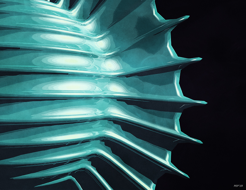 Abstract Macro Turquoise Spikes