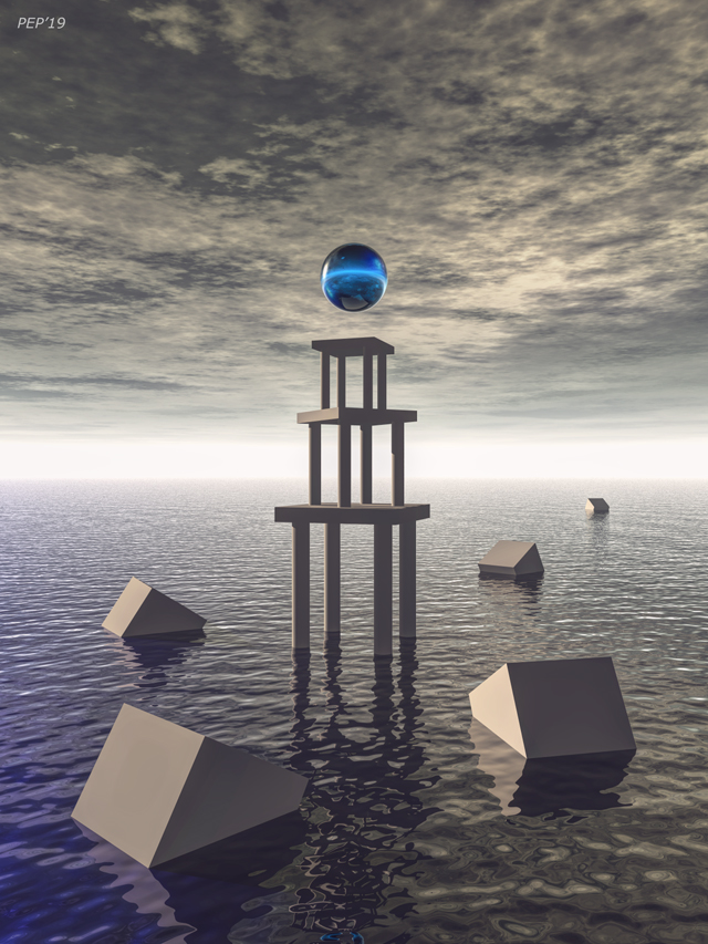 Mysterious Tower At Sea