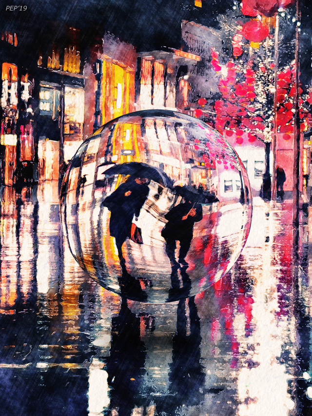 Glass Sphere In The Rain