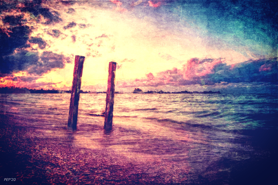 Grunge Ocean Sunrise
