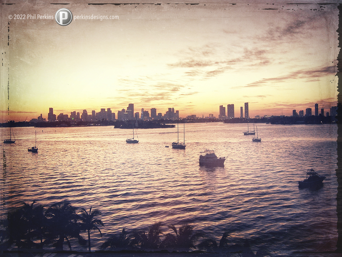Vintage Miami Skyline