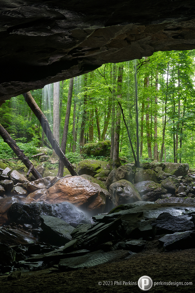 Cave Behind Waterfall