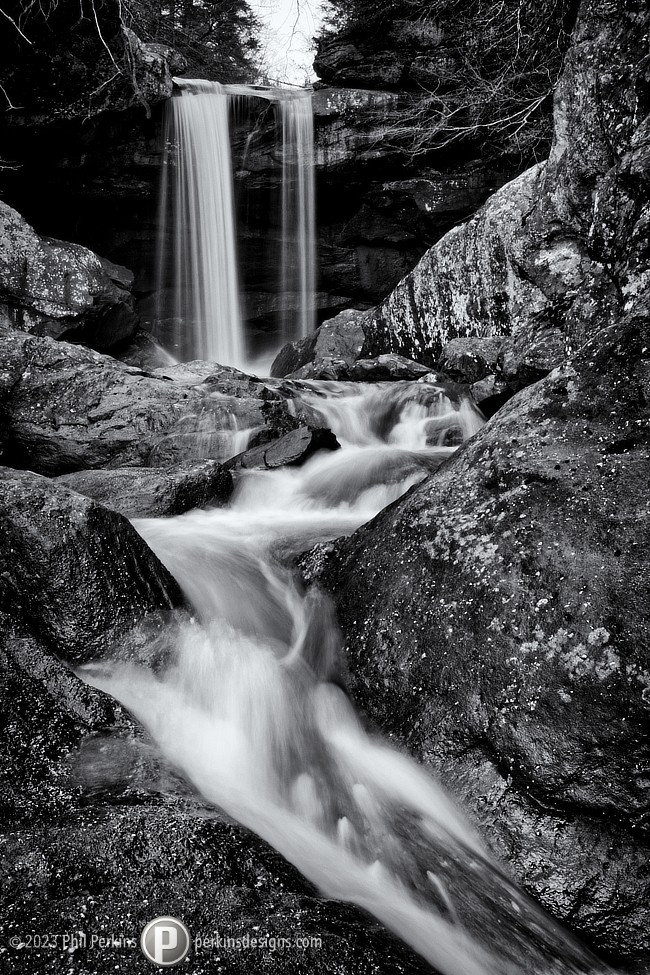 Black and White Waterfall