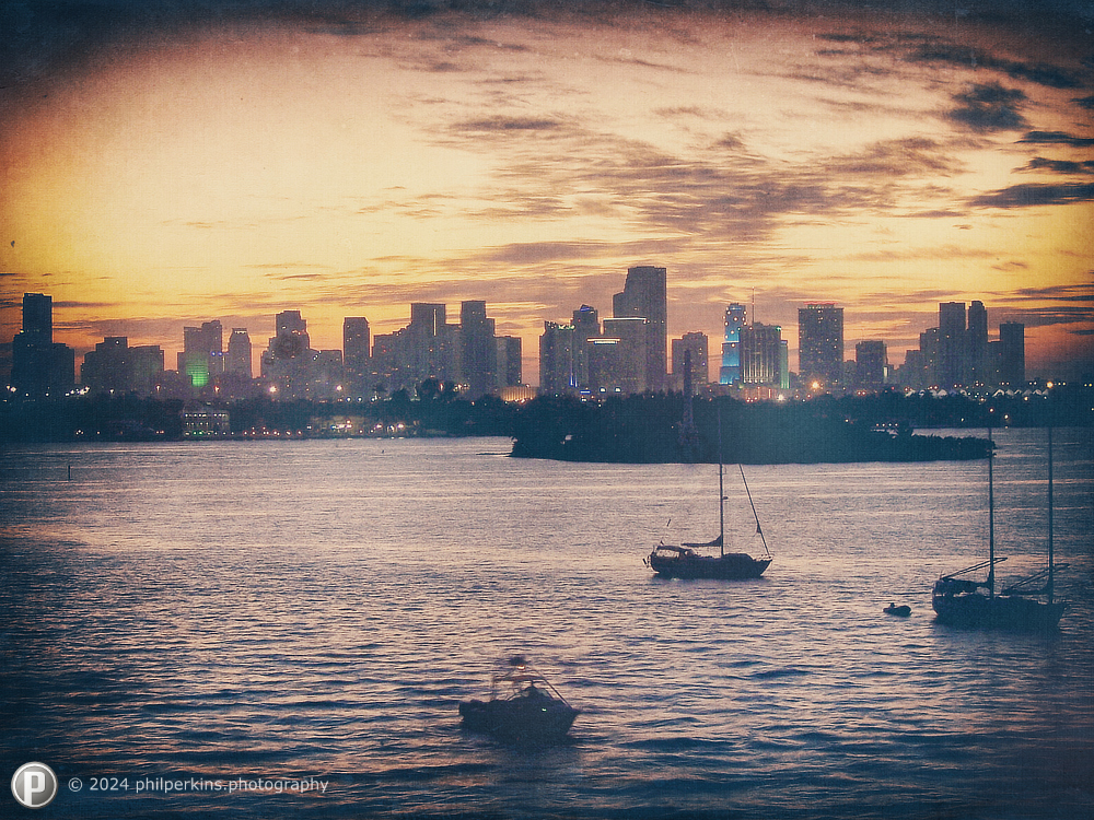 Vintage Miami Skyline