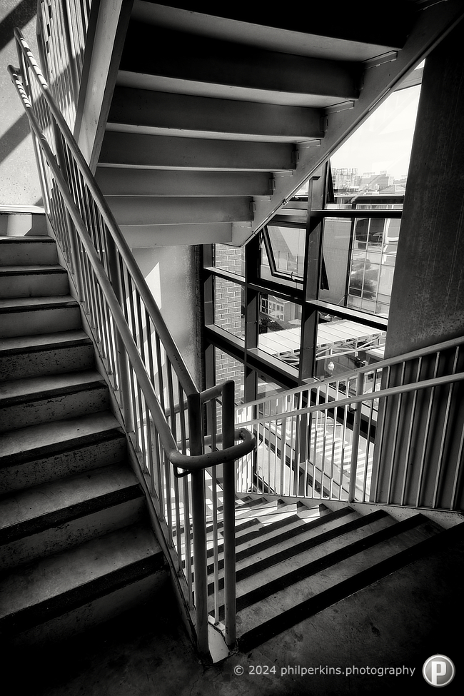 Black and White Stairwell